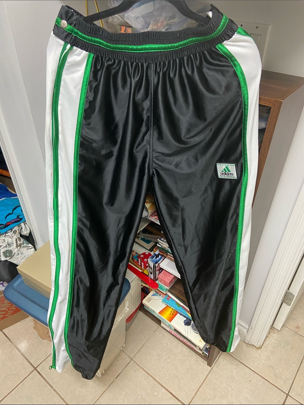 Vintage 90s Adidas Equipment Basketball L Track Pants Silky Dazzle Full Zip Legs